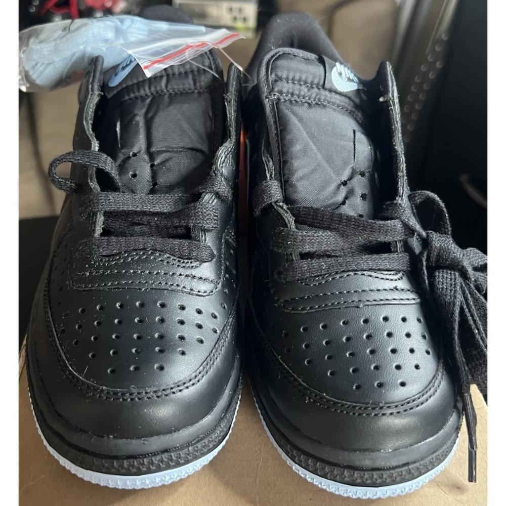 Nike Court Vision Low Women's Size 7.5 Lace-Up Black/Sky Blue Comfort Sneakers - Picture 4 of 9